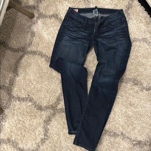 True Religion Blue Skinny Jeans with Subtle Fading